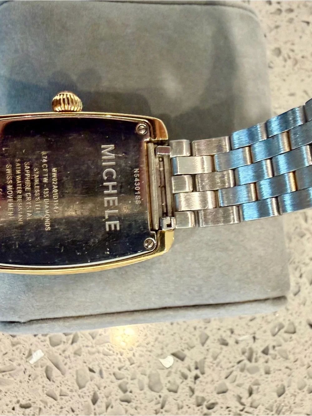 Michele Two-Tone Gold and Silver Diamond Bezel Ladies' Watch